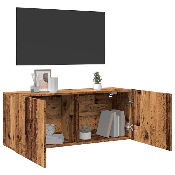 vidaXL Tv-meubel wandgemonteerd 100x30x41 cm oud houtkleurig, Huis en Inrichting, Kasten | Televisiemeubels, Nieuw, Overige houtsoorten