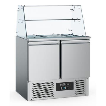 Ecofrost Saladette glasopstand | RVS | 240L | 2 deurs | 2x 1, Ophalen of Verzenden, Nieuw