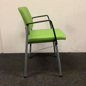 Complete set 2x Ahrend 312 vergaderstoelen, groen - grijs, Ophalen of Verzenden, Gebruikt, Stof