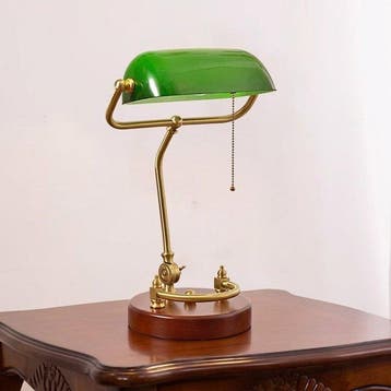 Bankierslamp - Opaline glas