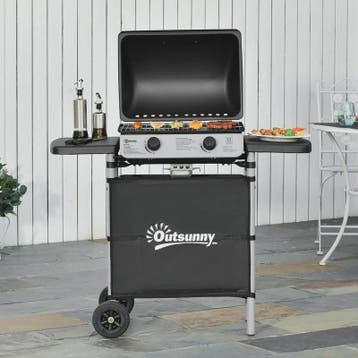 Grote Gasbarbecue met Deksel en Wielen - 5.6kW - 104x49x99cm, Verzenden, Nieuw