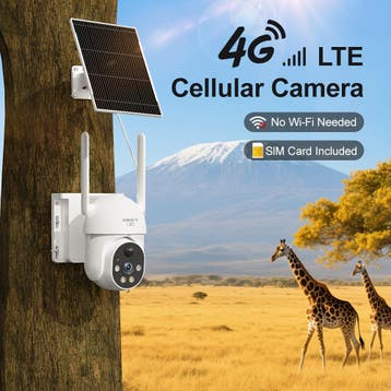 XIAOVV 4MP draadloze, op zonne-energie werkende 4G LTE-bevei, Verzenden, Zo goed als nieuw
