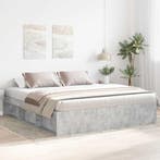 vidaXL Bedframe betongrijs 180x200 cm Super King Size, Eenpersoons, Verzenden, Nieuw, 80 cm