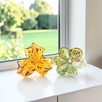 Tafelmiddenstuk (2) - Glas - Bloemen in Kunstglas, Antiek en Kunst