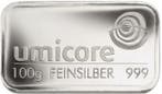 100 gram zilverbaar Umicore (in seal), Verzenden, Zilver