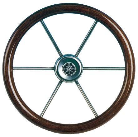 LEADER STUURWIEL 6 SPAAKS MAHONIE 36 CM, Watersport en Boten, Bootonderdelen, Nieuw, Zeilboot of Motorboot, Ophalen of Verzenden