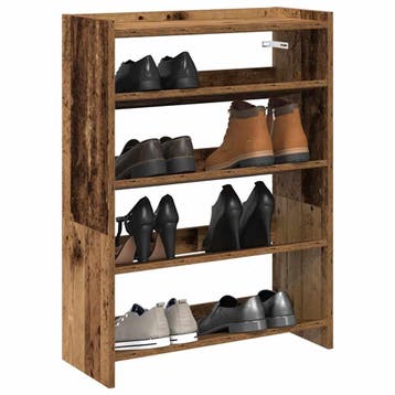 vidaXL Schoenenrek 60x25x81 cm bewerkt hout oud houtkleurig, Verzenden, Nieuw
