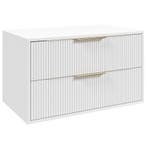 Wastafelkast Rimini 80 cm - Mat Wit -  Badmeubel met Lades, Huis en Inrichting, Verzenden, Nieuw, Wastafelkast