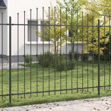 vidaXL Spike Fence ASTEN 200 x 200 cm Gepoedercoat staal, Verzenden, Nieuw, IJzer