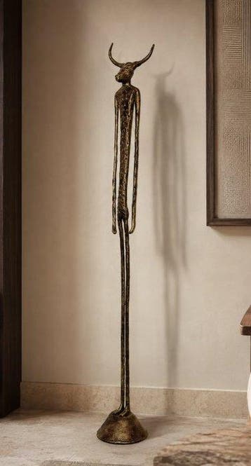 Abdoulaye Derme - sculptuur, Le Minotaure - 83 cm -