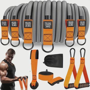 Professionele Weerstandsband Set met Handvatten - Krachttrai, Verzenden, Nieuw