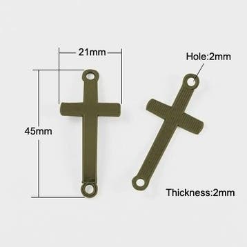 4 x Kruis tussenzetsel 45 x 21 x 2mm Gat: 2mm geel koper, Ophalen of Verzenden, Nieuw, Tussenstuk of Tussenkraal