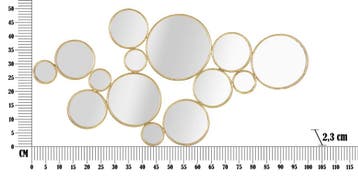 WANDPANEEL MET SPIEGELS CM 100X2,3X51,5, Ophalen of Verzenden, Nieuw