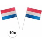 Hollandse zwaaivlaggetjes 10 x - Oranje versiering, Ophalen of Verzenden, Nieuw
