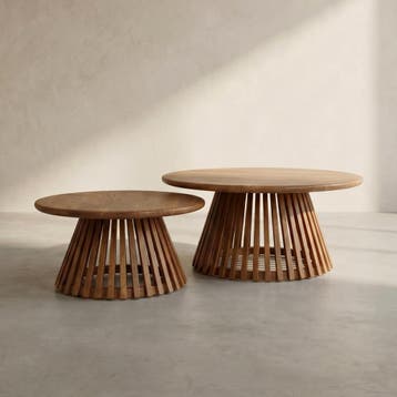 *WOONWINKEL* Ronde Salontafel Set Van 2 Mango, Verzenden, Nieuw