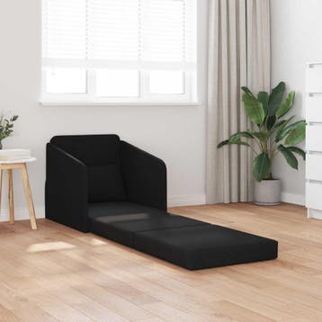 vidaXL Slaapbank Zwart 65 x 80 x 83 cm Stof, Verzenden, Nieuw, Stof, Minder dan 150 cm