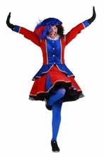 Zwarte Piet Dame Madrid Rood-Blauw - S, Diversen, Verzenden, Nieuw