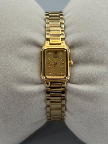 Seiko - 1N00-0D10 – Ultra Slim Tank Dress Watch – Gold Tone