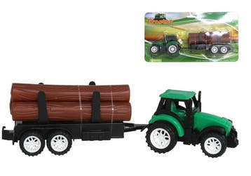 Gerimport Tractor met aanhanger en 3 boomstammen (Speelauto), Verzenden, Nieuw