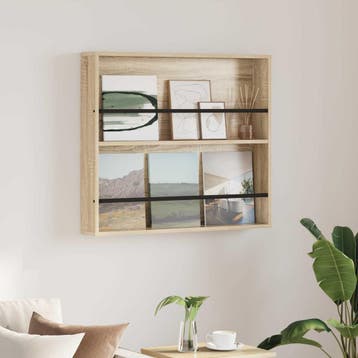vidaXL Tijdschrift Rek Sonoma Eiken 80 x 12 x 70 cm Bewerkt, Verzenden, Nieuw
