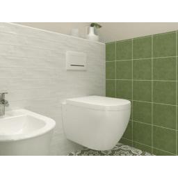 Wandtegel Gazzini Harmony Cotton Handvorm Wit Glans 7,5x30, Nieuw, 20 tot 40 cm, 10 m² of meer, Wandtegels