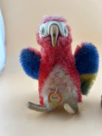 Steiff - Pluche speelgoed Lora (Papagei) und Jocko (Affe) -