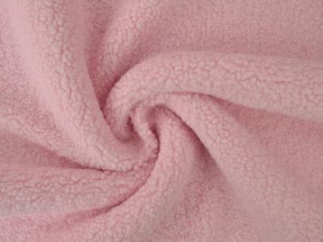 10 meter teddy bont - Baby Roze - Bouclé stoffen, 120 cm of meer, Ophalen of Verzenden, Roze, Polyester