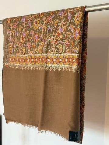 Unisex 100% Pure Wool Kalamkari Stole, Verzenden, Dames