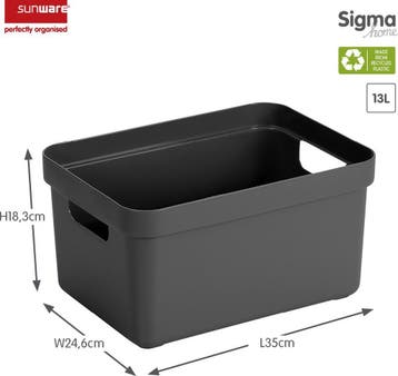 Sunware Home Opbergbox Antraciet 13 liter - Set van 6 stuks, Ophalen of Verzenden, Nieuw