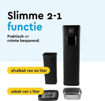 2dekans | BRASQ Staande Asbak Zwart - Buiten Asbak met 20, Ophalen of Verzenden, Gebruikt