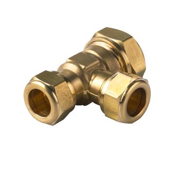 VSH T-stuk 22x15x15mm (0867163) Knelkoppeling Messing, Nieuw