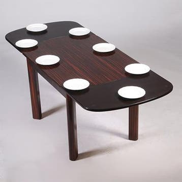 Art Deco - Mid-Century Eetkamertafel uitschuifbaar opgelegd, Antiek en Kunst, Ophalen of Verzenden
