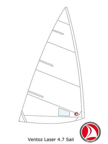 Ventoz Laser Zeil (4.7 m2) - Red Patches, Verzenden, Nieuw, 3 tot 6 meter, Minder dan 15 m²