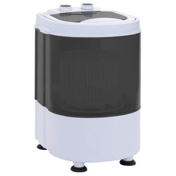 vidaXL Mini Wasmachine met Enkele Wasbak 2,6 kg Zwart en Wit, Verzenden, Nieuw