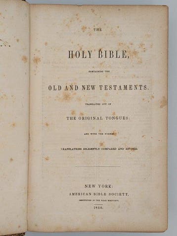 The Holy Bible containing the old and new testaments.