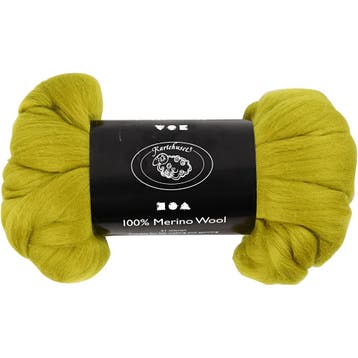 Merino Wol, dikte 21 my, lemon, 100 gr/ 1 doos, Nieuw