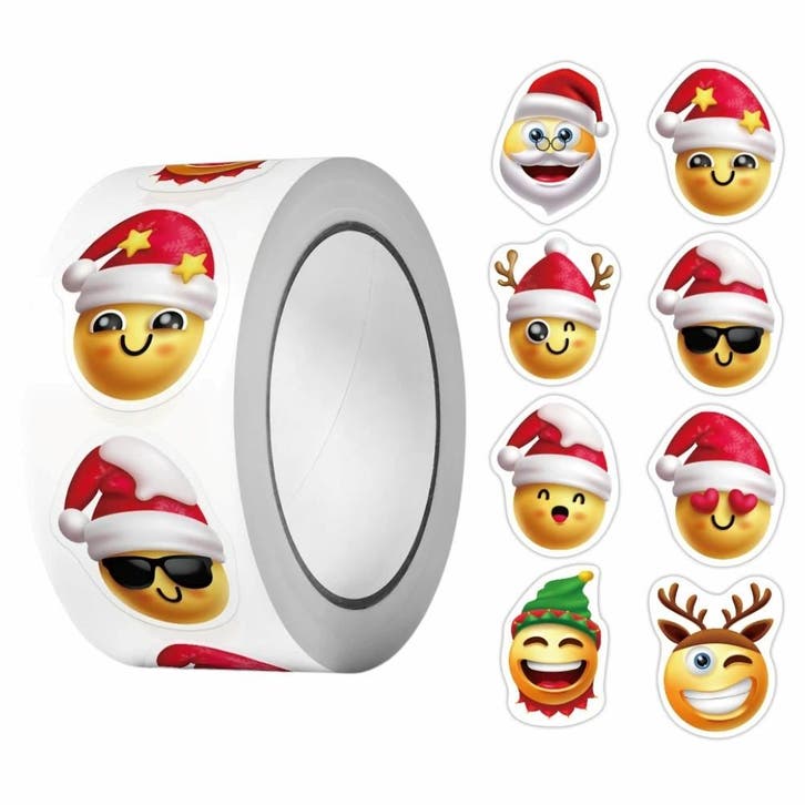 500 Kerst Stickers Op Rol - 2.5cm - Kerststickers -, Diversen, Cadeauverpakkingen, Verzenden