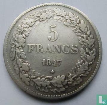 België 5 francs 1847, Postzegels en Munten, Munten | België, Verzenden, Losse munt, Goud