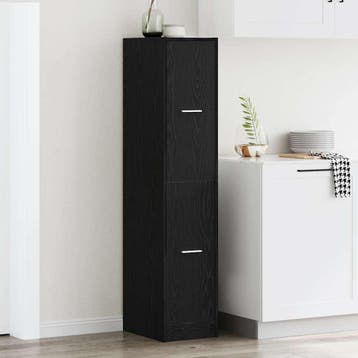 vidaXL Apothekerskast Zwart Eiken 30x41x144,5 cm Bewerkt, Huis en Inrichting, Kasten | Overige, Verzenden, Nieuw