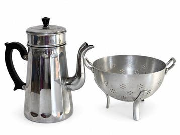 Ménagere + Unis - Theepot (2) - Aluminium, Chroom - Retro