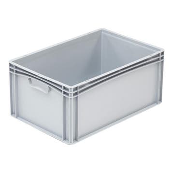Euronorm Bak 600x400x270 mm 54 liter Grijs Dichte Grepen, Verzenden