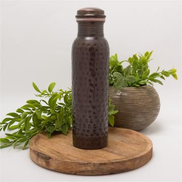 Puur koperen waterfles gehamerd antique ± 950 ml (zware, Ophalen of Verzenden, Nieuw