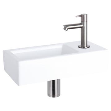 Fonteinset Differnz Ravo Keramiek 38.5x18.5x9 cm Wit Met, Ophalen of Verzenden, Nieuw, Overige typen