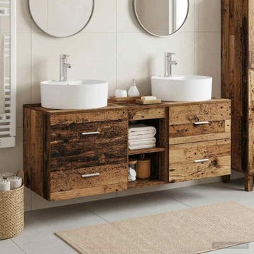 vidaXL Badkamerkastenset 3 st Oud hout 49,5 x 44,5 x 65 cm, Verzenden, Nieuw