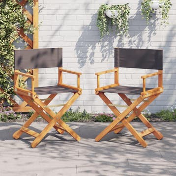 vidaXL Regisseursstoelen 2 st inklapbaar stof donkergrijs, Verzenden, Nieuw, Hout
