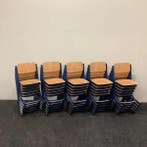 complete set 20 stuks schoolstoelen Presikhaaf (gele stip),, Ophalen of Verzenden, Gebruikt, Hout, Vijf, Zes of meer stoelen