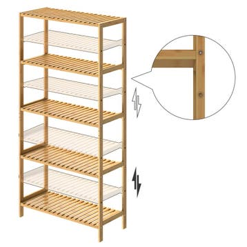 Staande Badkamerkast Bamboe 130x60x26cm in hoogte verstel..., Verzenden, Nieuw
