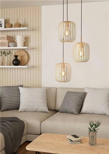 EGLO Romazzina Pendant Lamp - E27 - Ø 46 cm - Sand colour, Ophalen of Verzenden, Nieuw