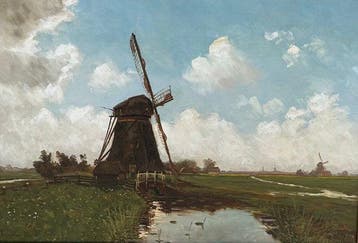 D.H Kruseman v Elten (1829-1904) - Hollands landschap, Antiek en Kunst, Kunst | Schilderijen | Klassiek