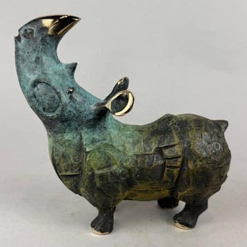 Dariusz Zielinski - The rhino - bronne, Antiek en Kunst, Kunst | Designobjecten